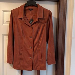 Alfani Jacket - Belted Faux Suede Jacket
